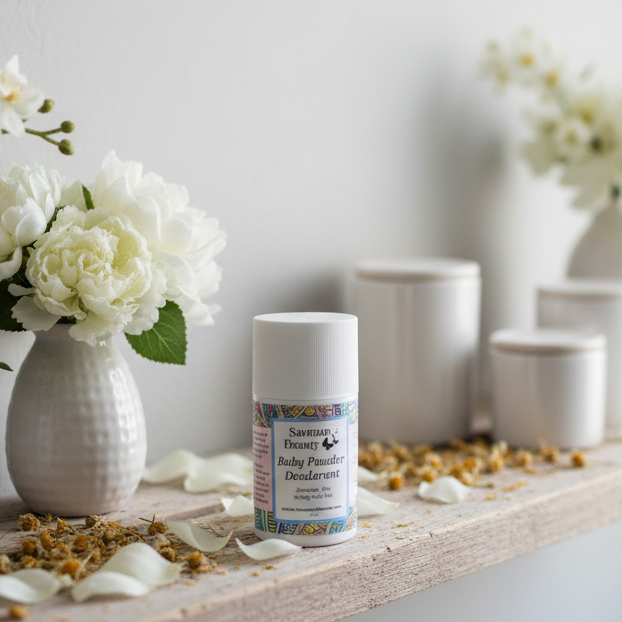 Bathroom Shelf with Flowers