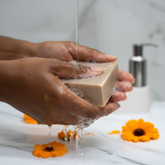 Calendula Soap Lathering