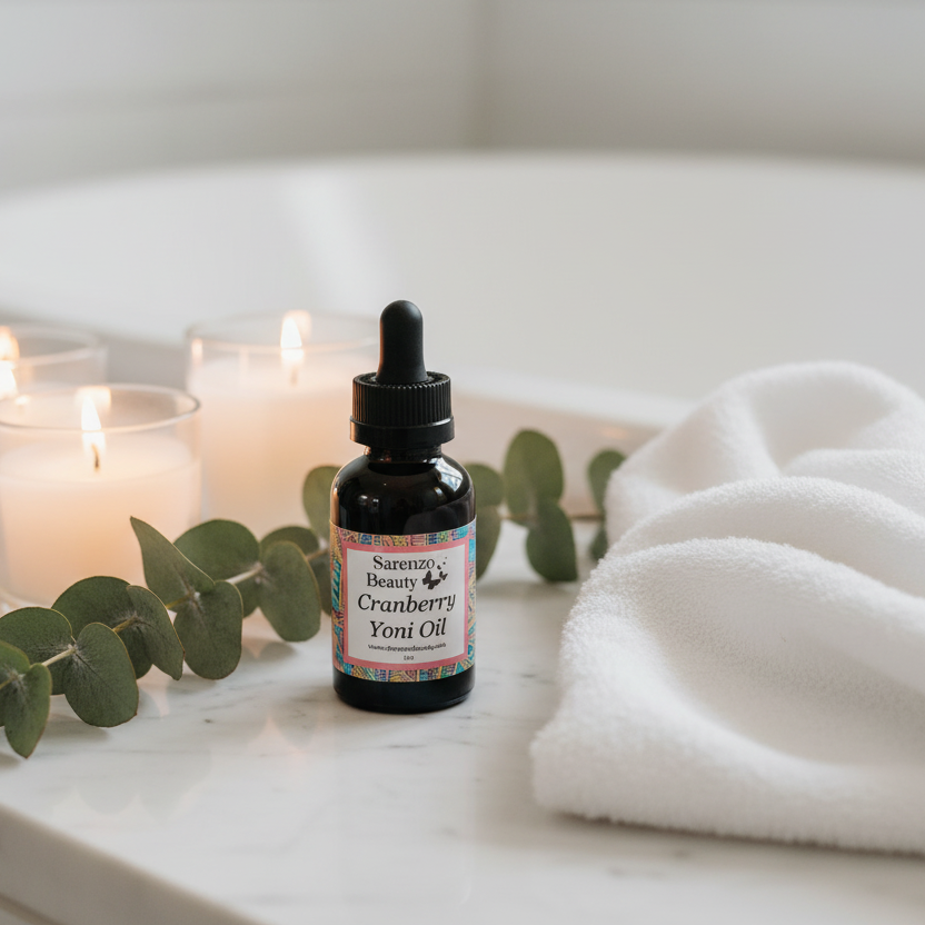 Cranberry Yoni Oil Bath Scene