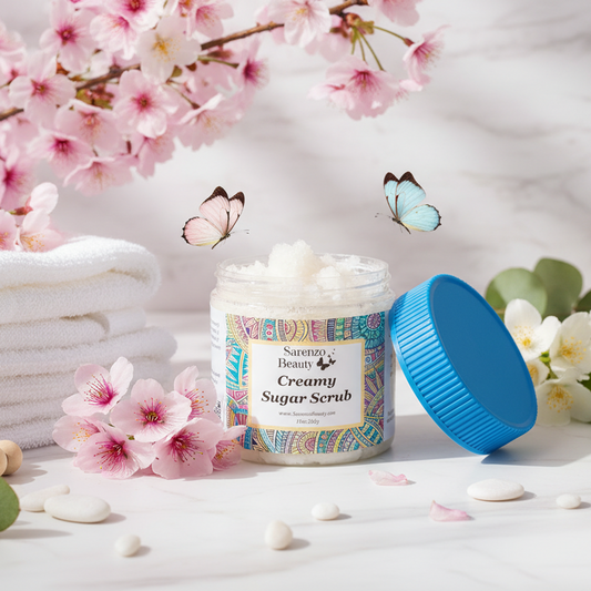 Marble with spring flowers and butterflies