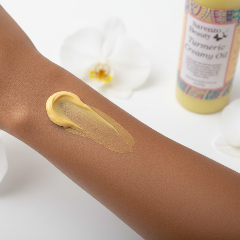 Turmeric oil application - creamy texture