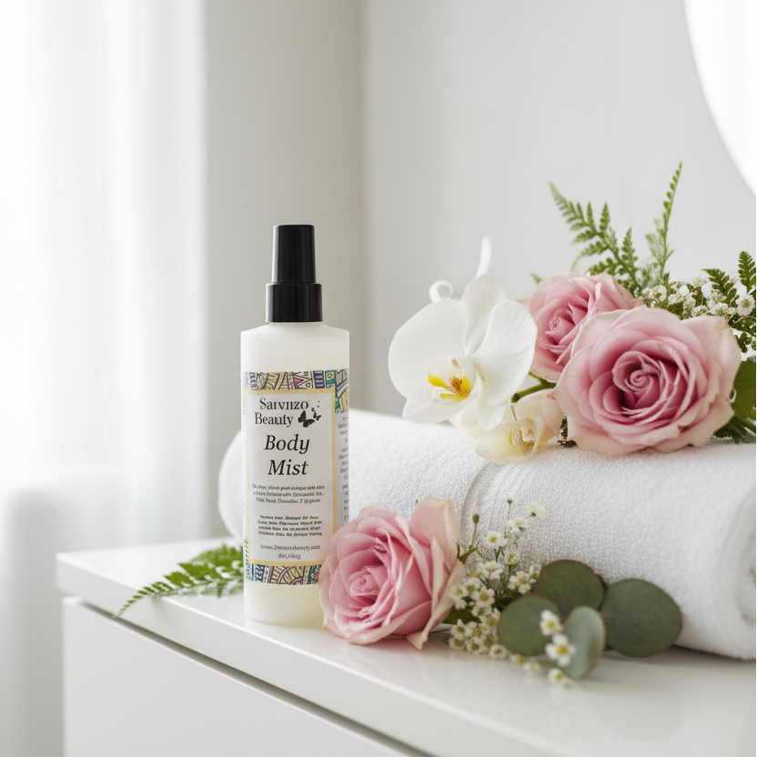 Airy vanity with flowers