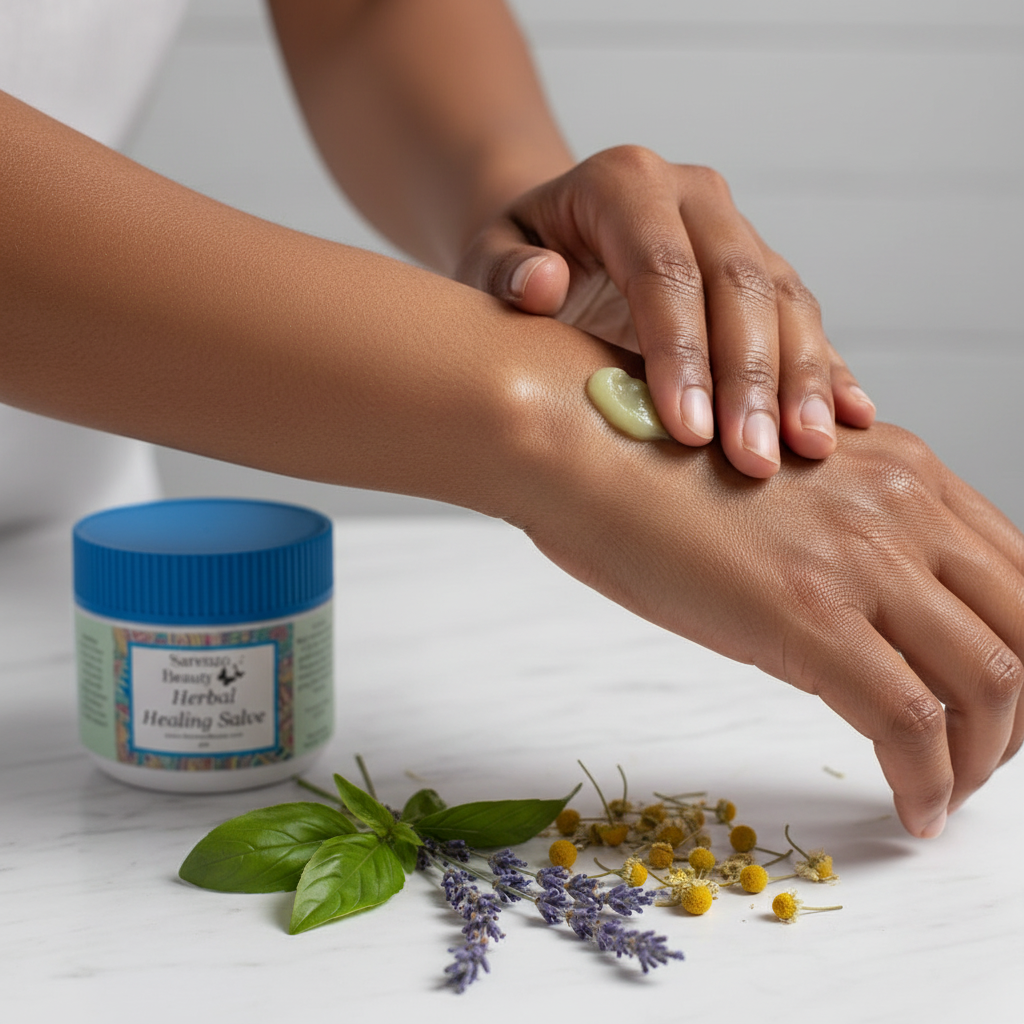 Applying Salve to Arm