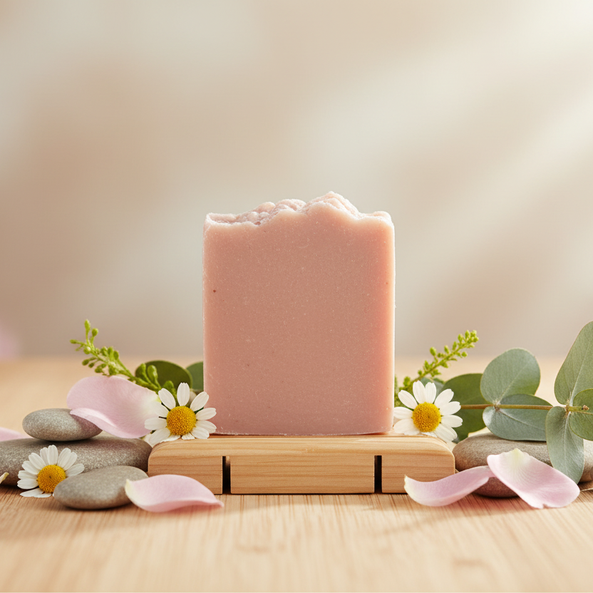 Bamboo with rose petals