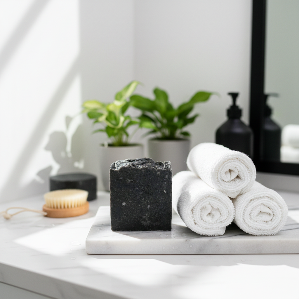 Charcoal Soap Luxury Props