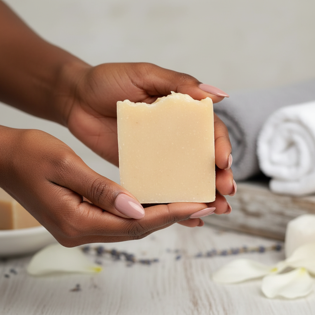 Hands Holding Lajay Yoni Bar Soap
