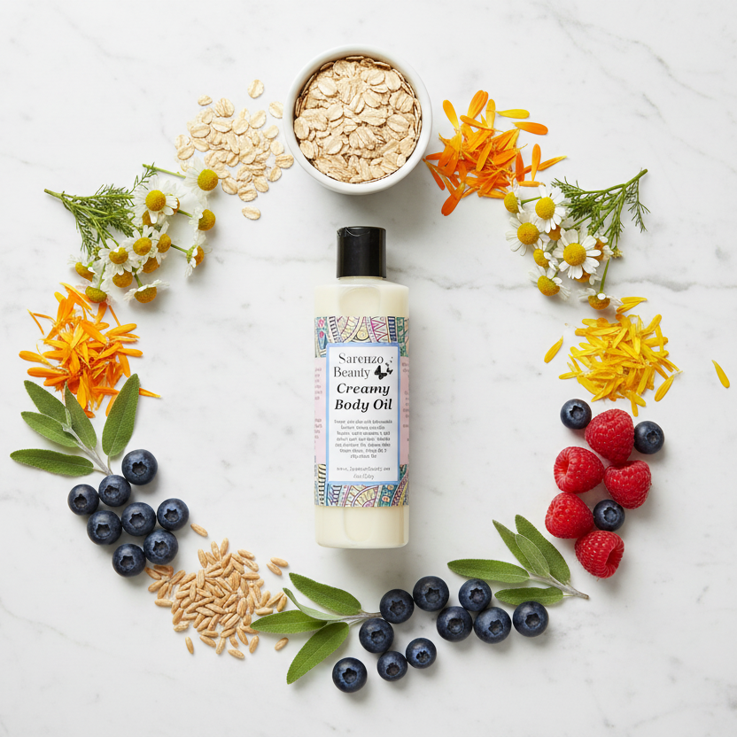 Ingredients flat lay with berries