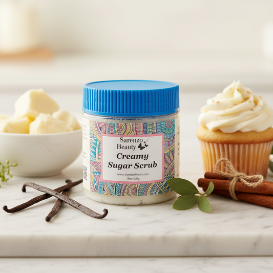 Marble with bakery ingredients and cupcake