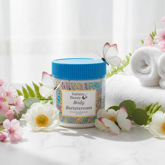 Marble with spring flowers and butterflies