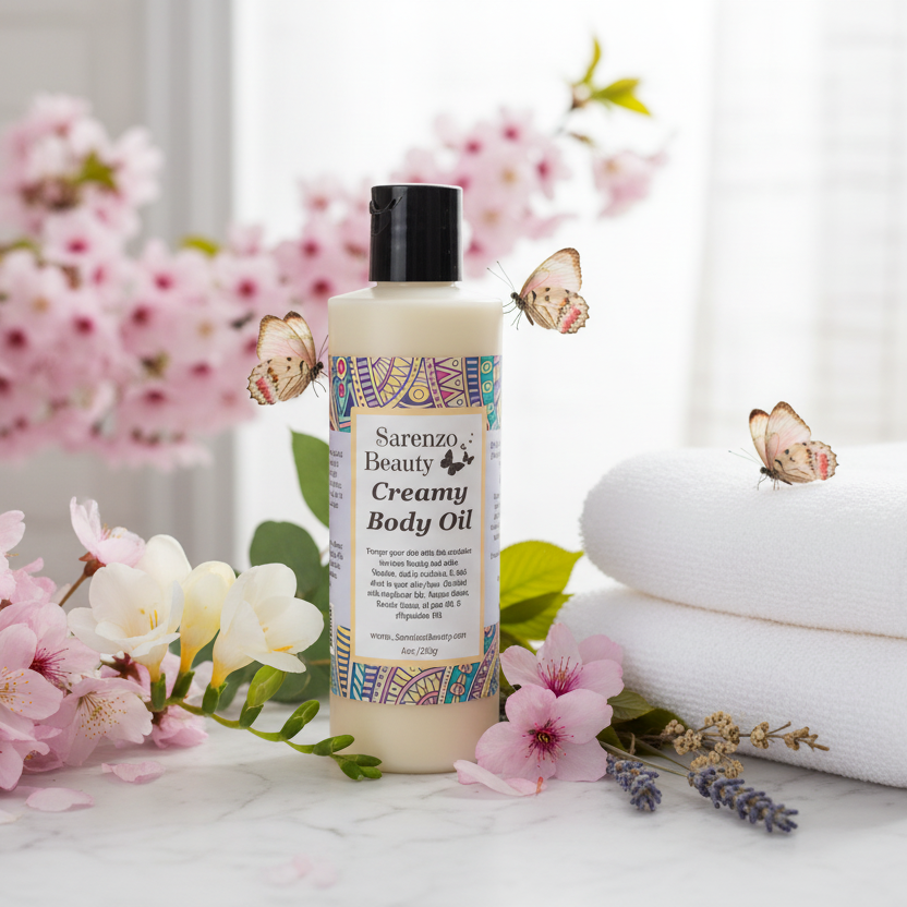 Marble with spring flowers and butterflies