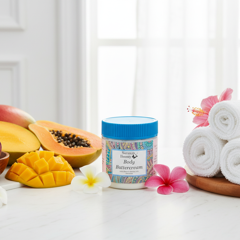 Marble with tropical fruits