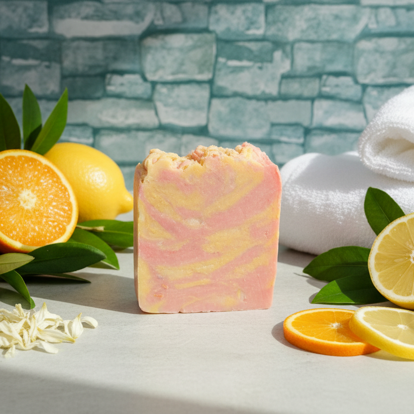 Minimalist concrete with citrus