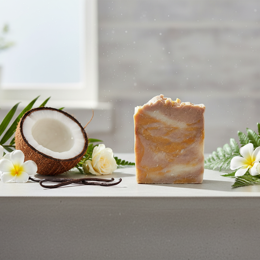 Minimalist concrete with coconut and vanilla