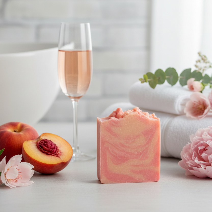 Minimalist concrete with peach and champagne