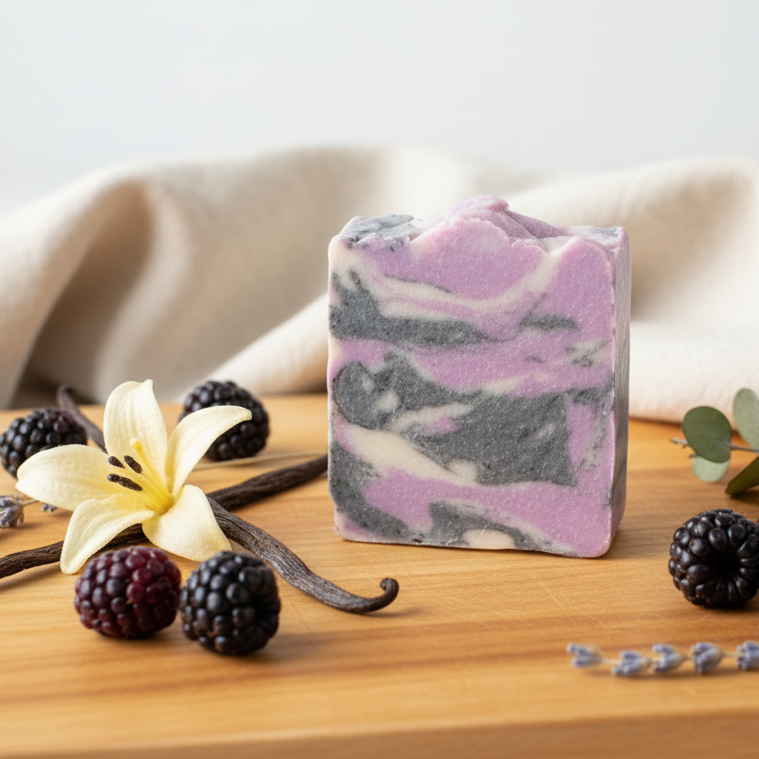 Natural wood with berries and vanilla