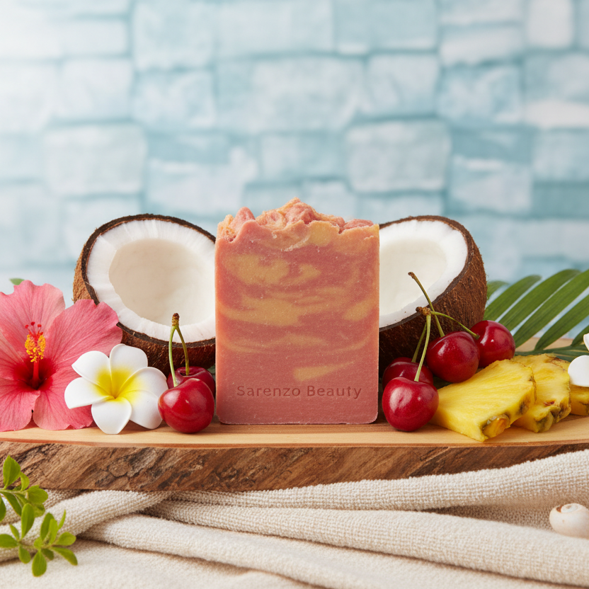 Natural wood with cherry colada elements