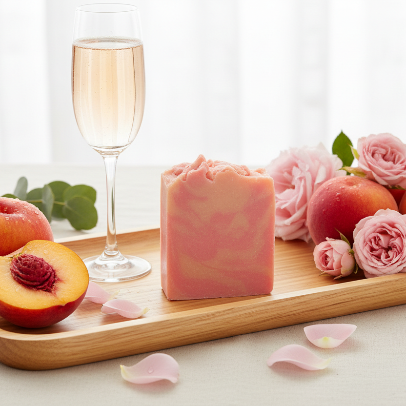 Natural wood with peach champagne elements