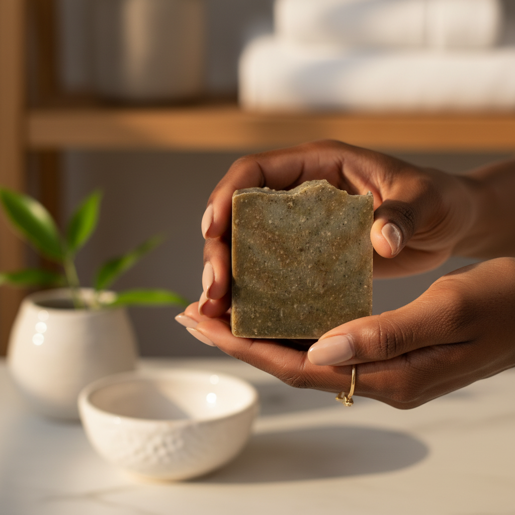 Neem Black Seed Soap in Hands