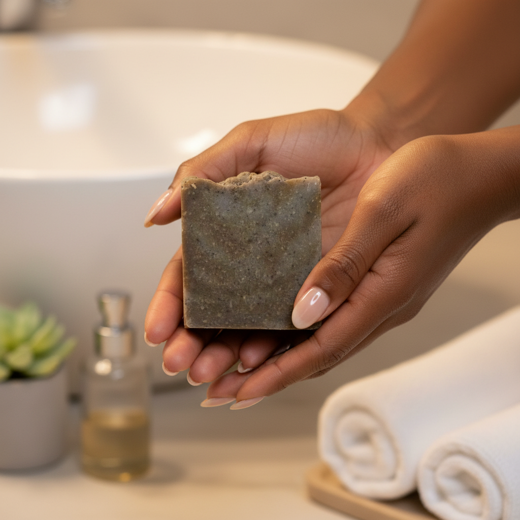 Neem Black Seed Soap in Hands