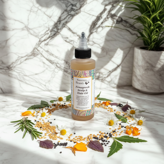 Product on counter with natural ingredients