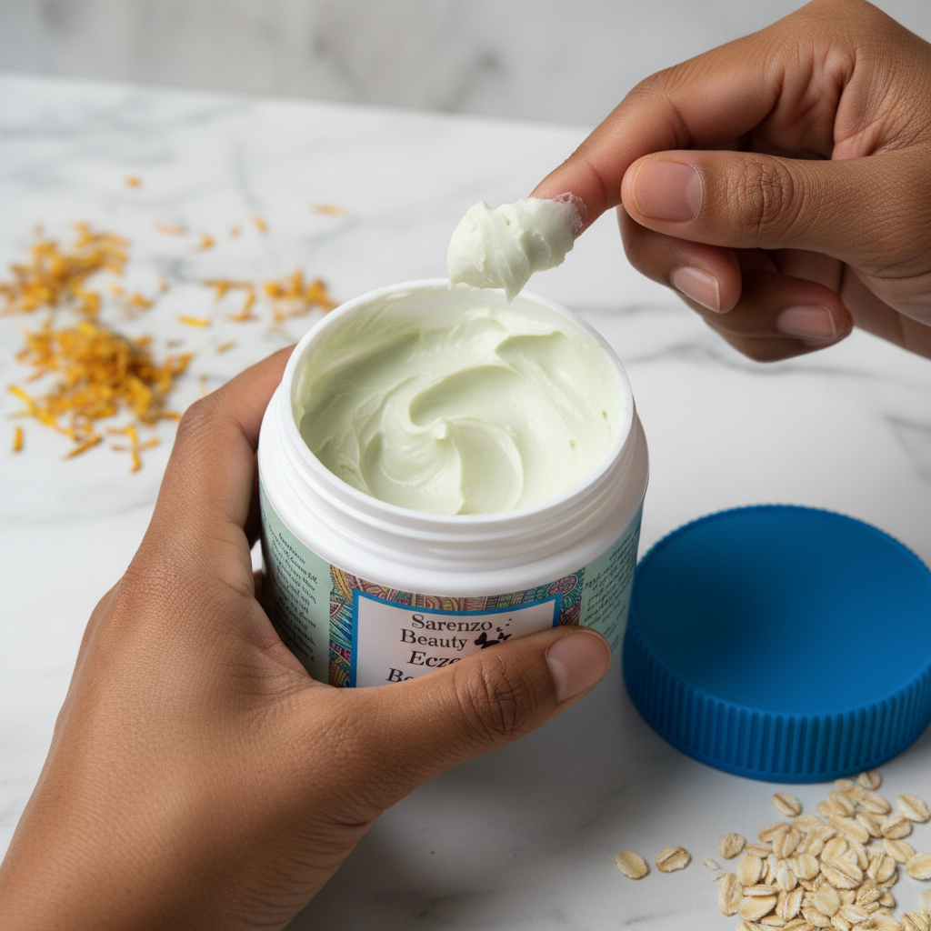 Scooping Light Green Body Butter