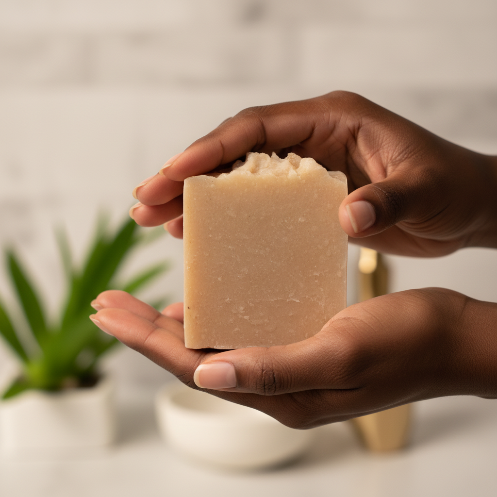 Sea Moss Soap in Hands