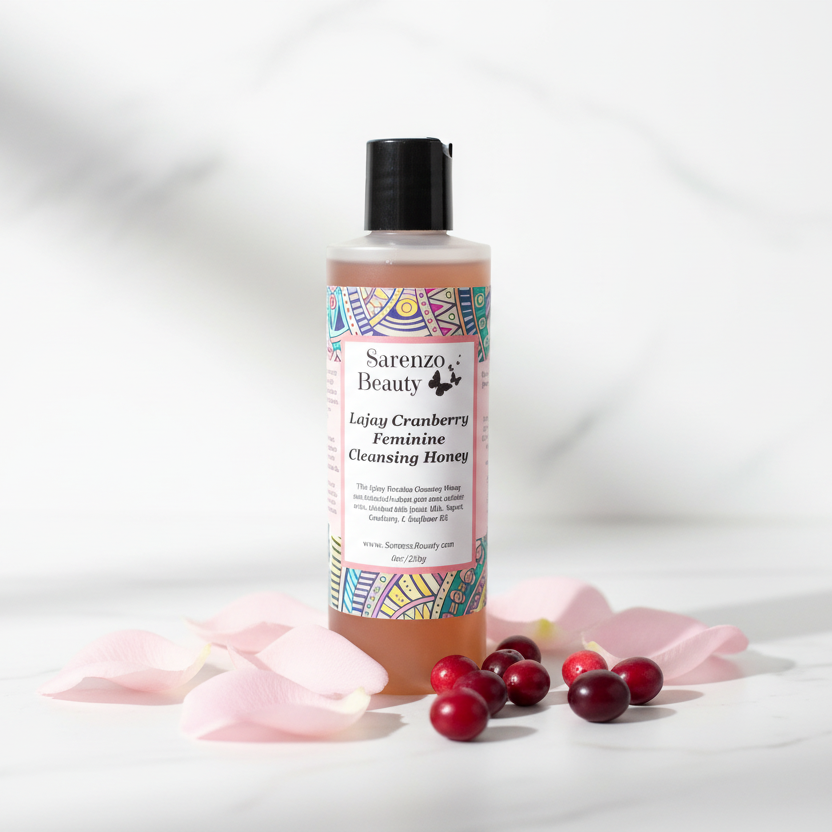 Spa hero with your product, rose petals and cranberries