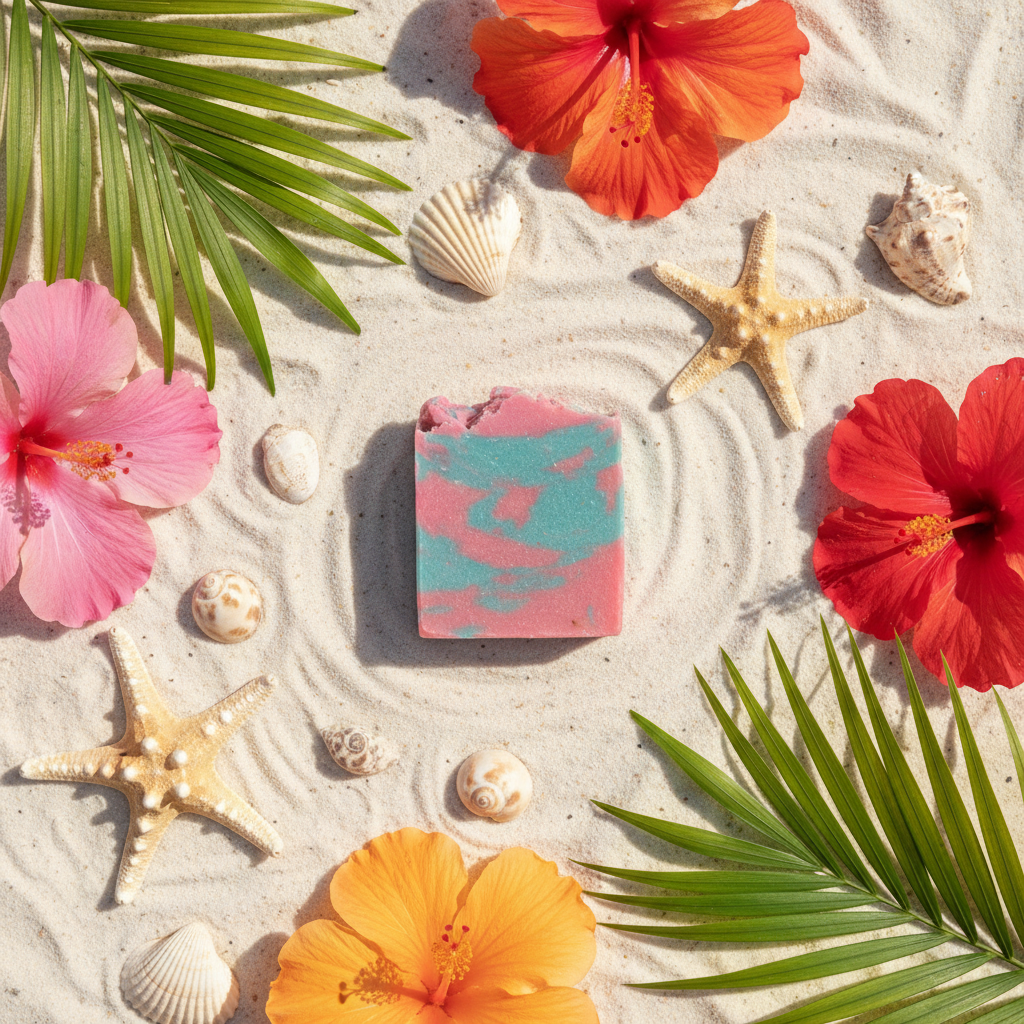 Tropical Beach Flat Lay Hero