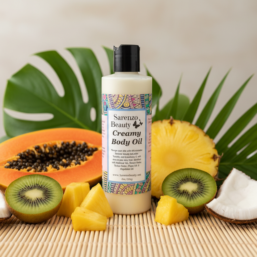 Tropical fruit flat lay