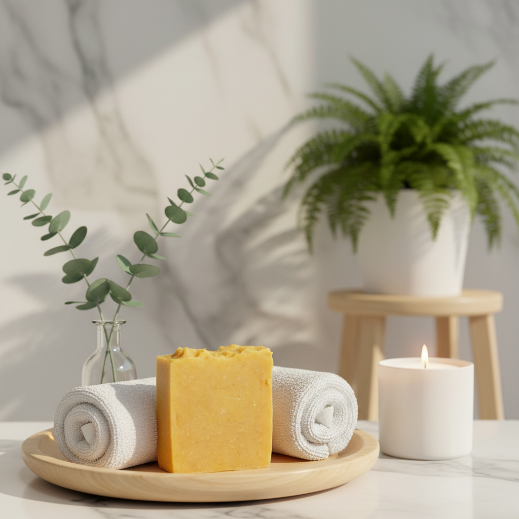 Turmeric Soap Spa Scene