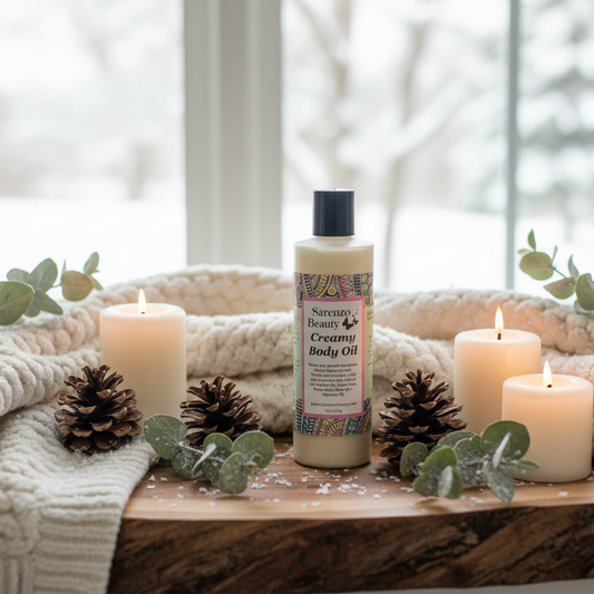 Winter cozy with knit blanket