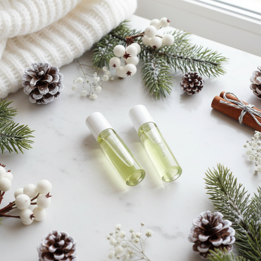 Winter spa with pine branches